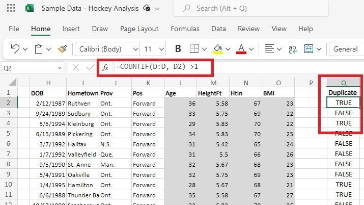 Đếm một cột trong Excel