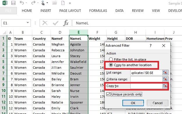 Sao chép Bộ lọc nâng cao sang vị trí khác trong Excel
