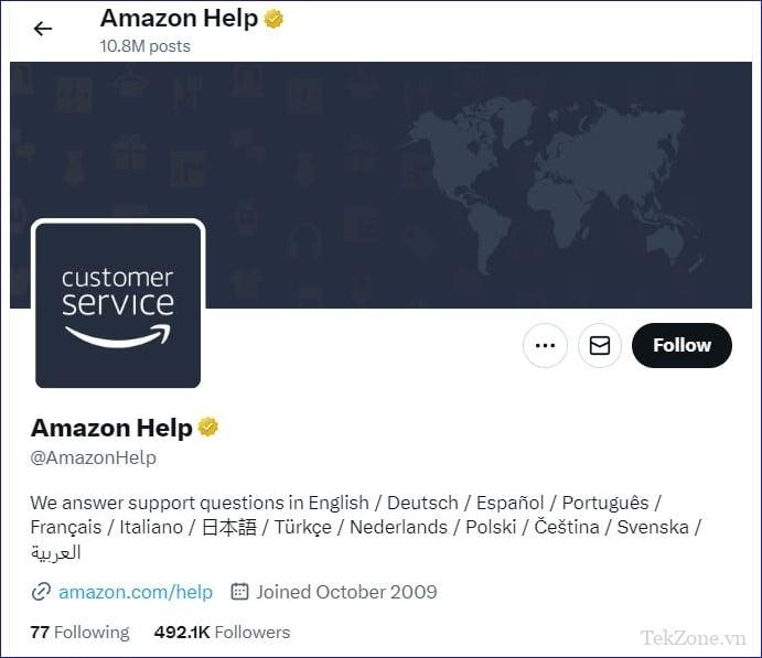 amazon hỗ trợ xử lý twitter