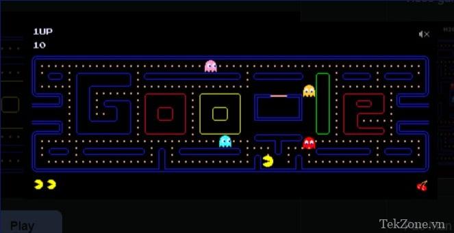 hình ảnh hiển thị trò chơi google pac man