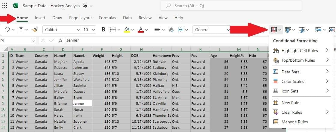 Định dạng có điều kiện Excel