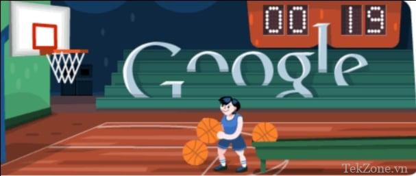 hình ảnh hiển thị trò chơi bóng rổ của google doodle