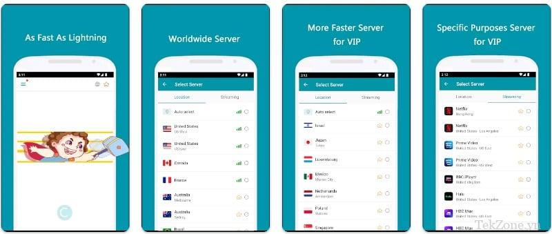 ứng dụng sấm sét vpn cho android