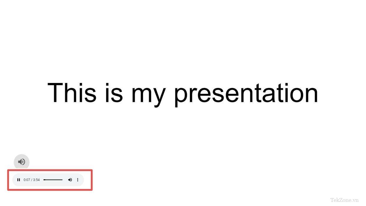 Điều khiển phát lại âm thanh trong Google Trang trình bày