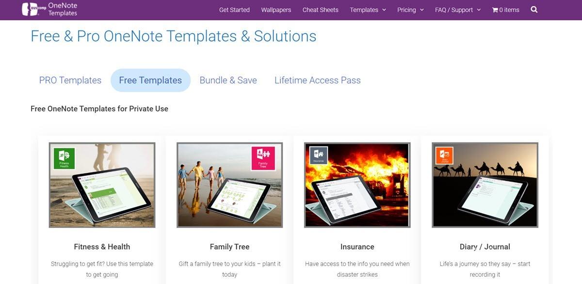 Mẫu Onenote miễn phí của Auscomp