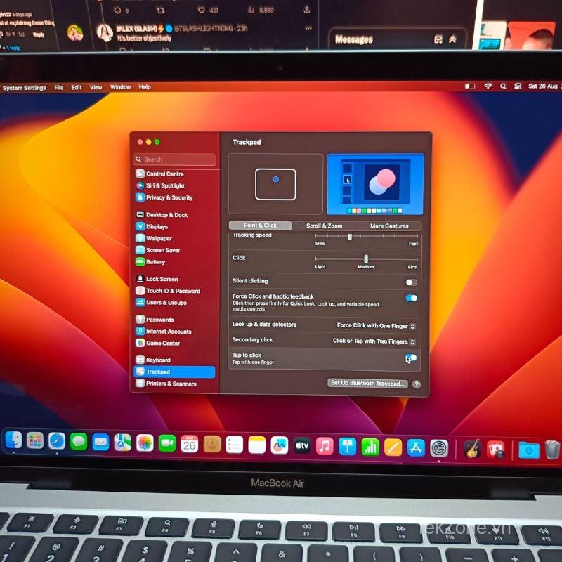 cài đặt trackpad macos