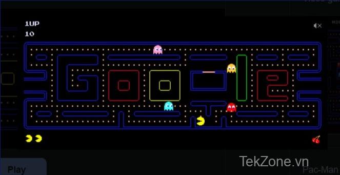 hình ảnh hiển thị trò chơi google pac man