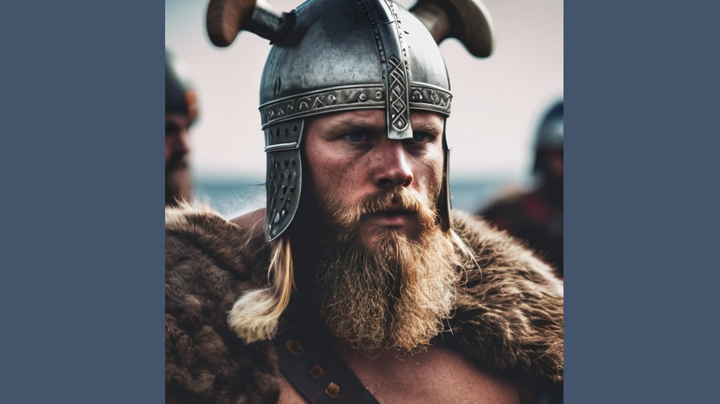 Hình ảnh do StarryAI tạo ra về một người Viking trước trận chiến