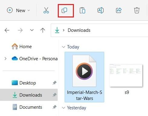 Sao chép đường dẫn tệp qua File Explorer.