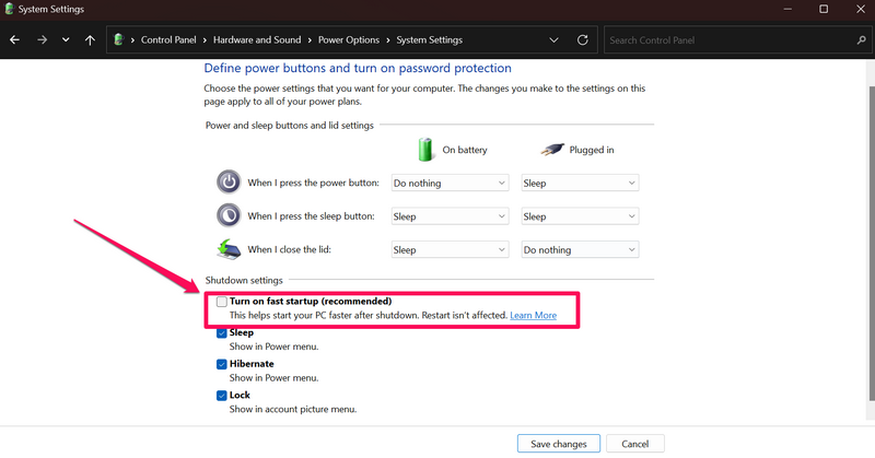 tắt Fast Startup windows 11 1 i